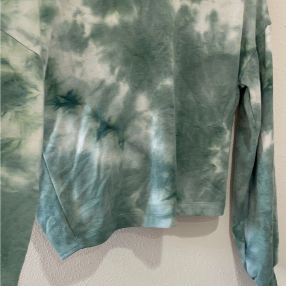 Teal open back Tie-Dye Women's Sweatshirt - Picture 7 of 10